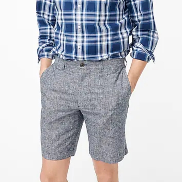 J. Crew 9" Cotton Linen Shorts - Picture 1 of 3